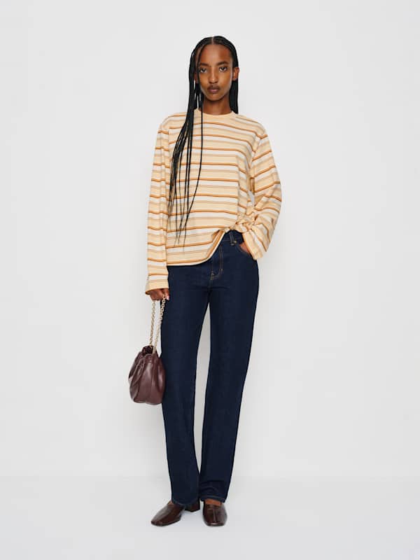 Asher Oversized Long Sleeve Tee - Pismo Stripe